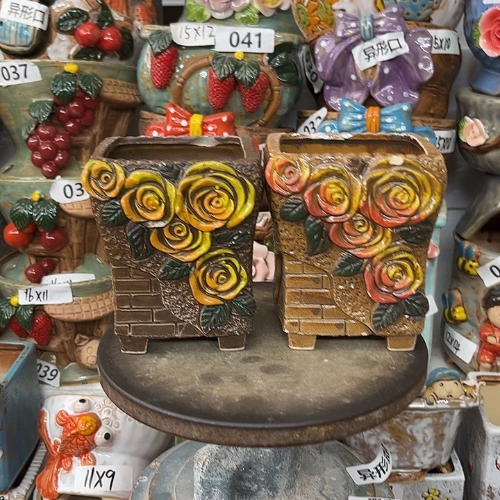 紫砂花盆粗陶材质多肉花盆