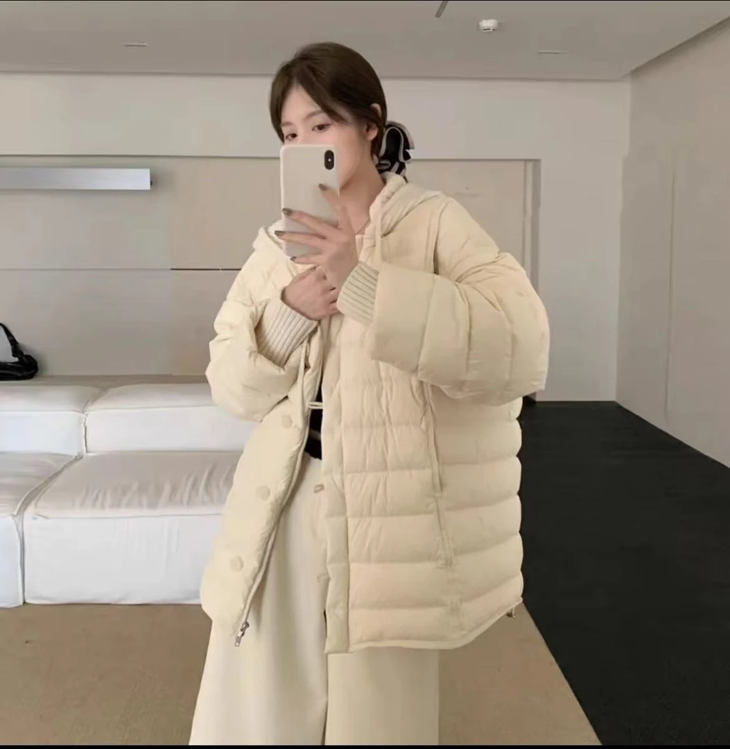 2025秋冬新款韩版时尚休闲百搭连帽拉链保暖长袖棉服1