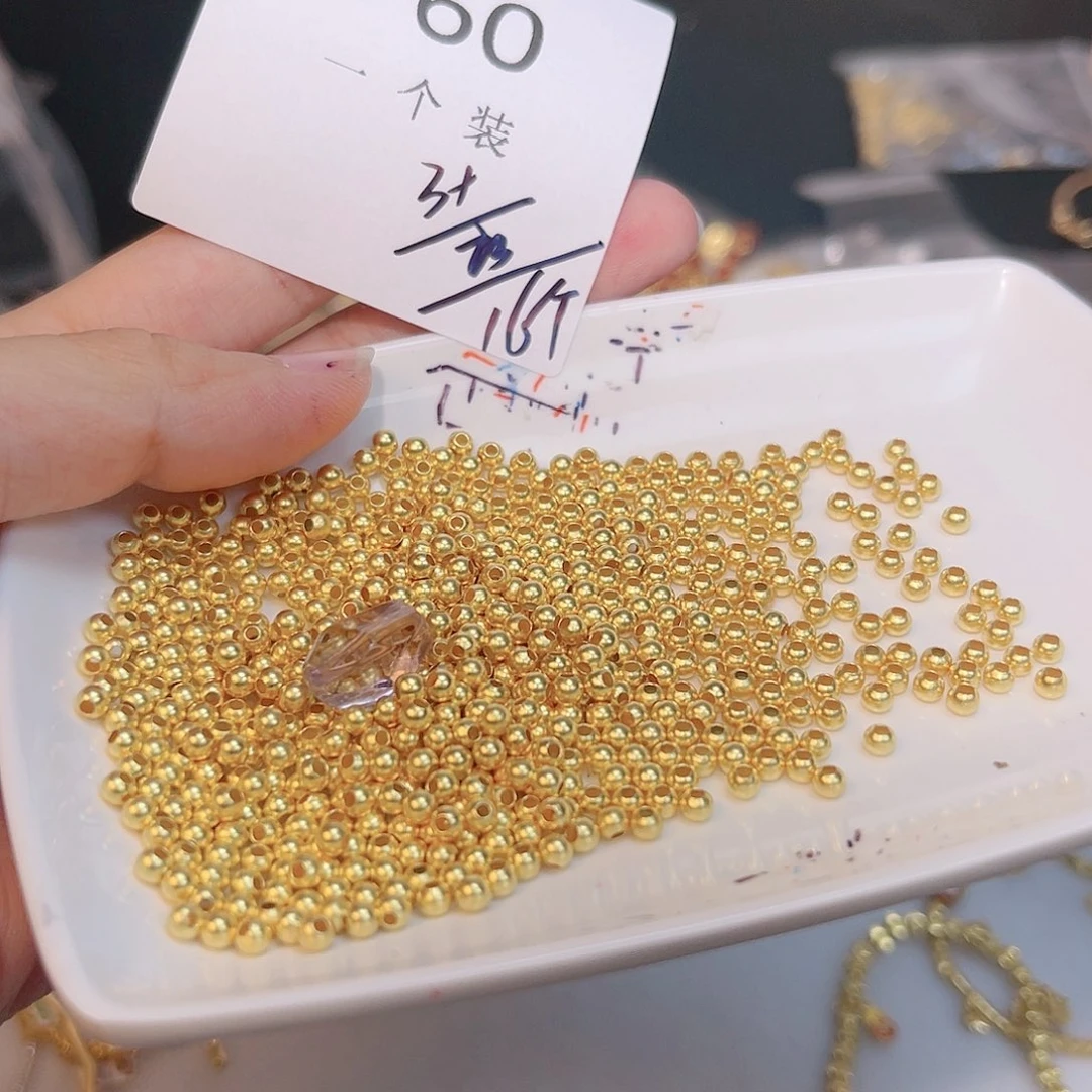 水晶珠宝半成品银S925镀金镶嵌60