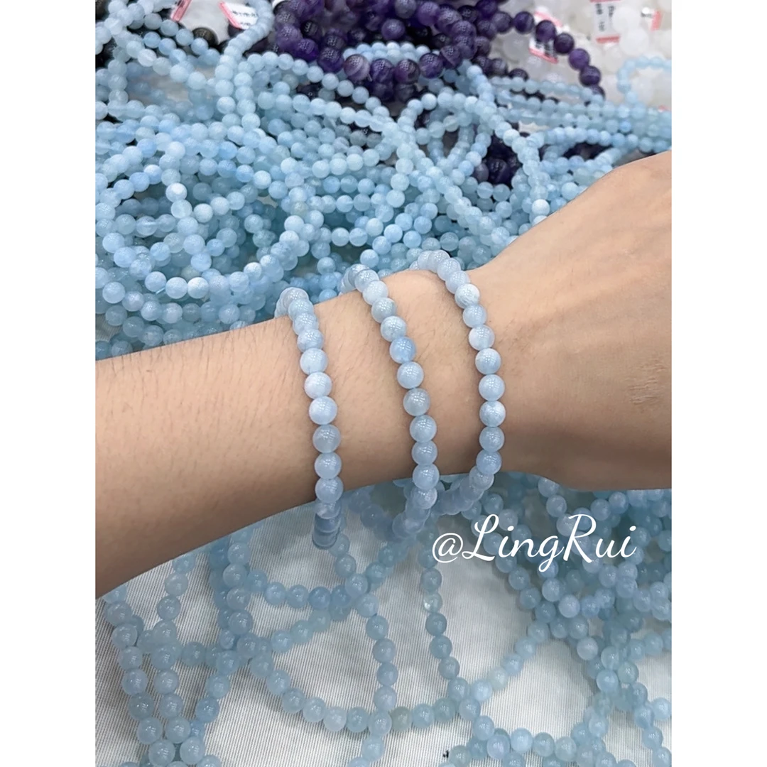 ZB天然海蓝宝三圈素串手链—多样性发其一