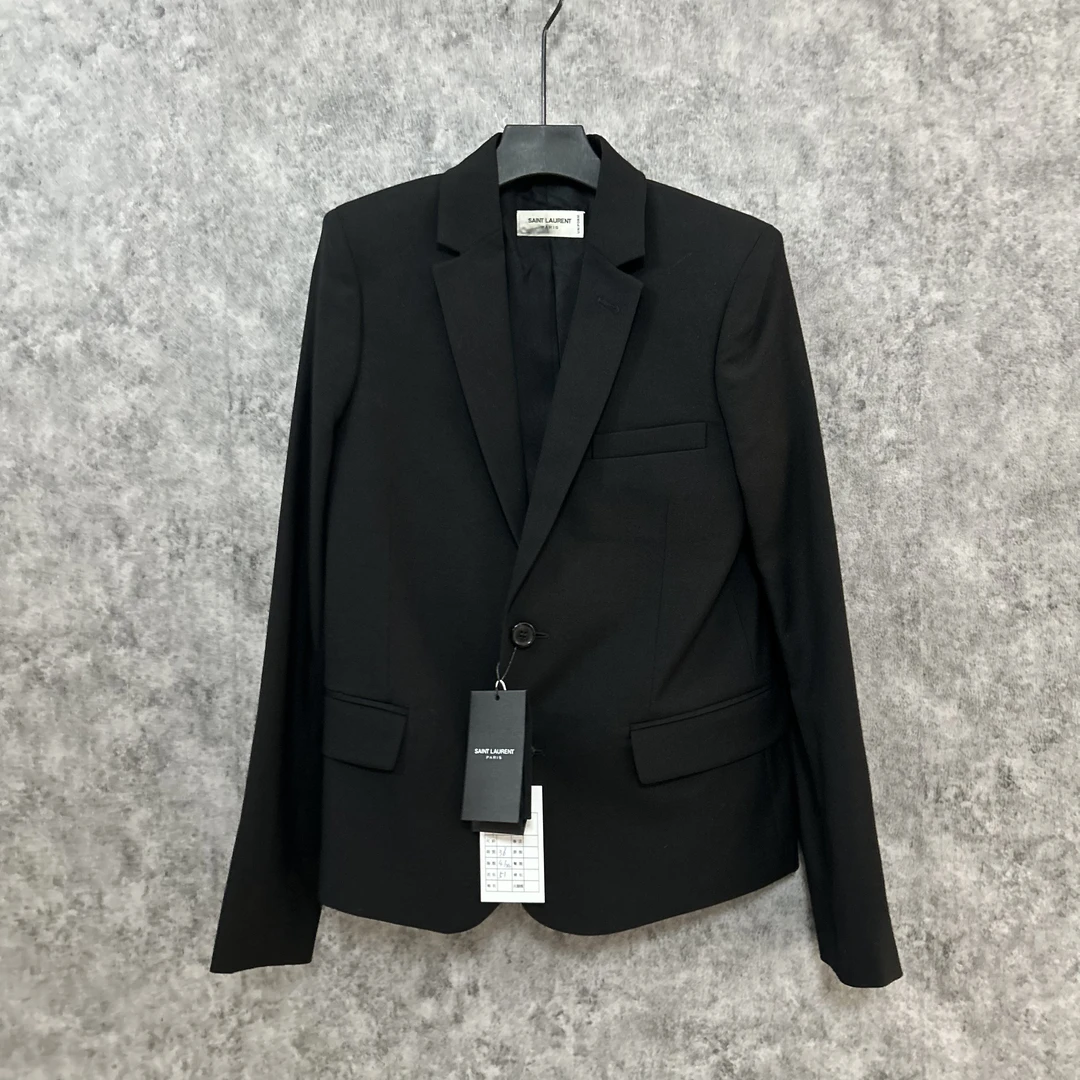 未使用 YSL/圣罗兰 圣罗兰黑色西服工服外套