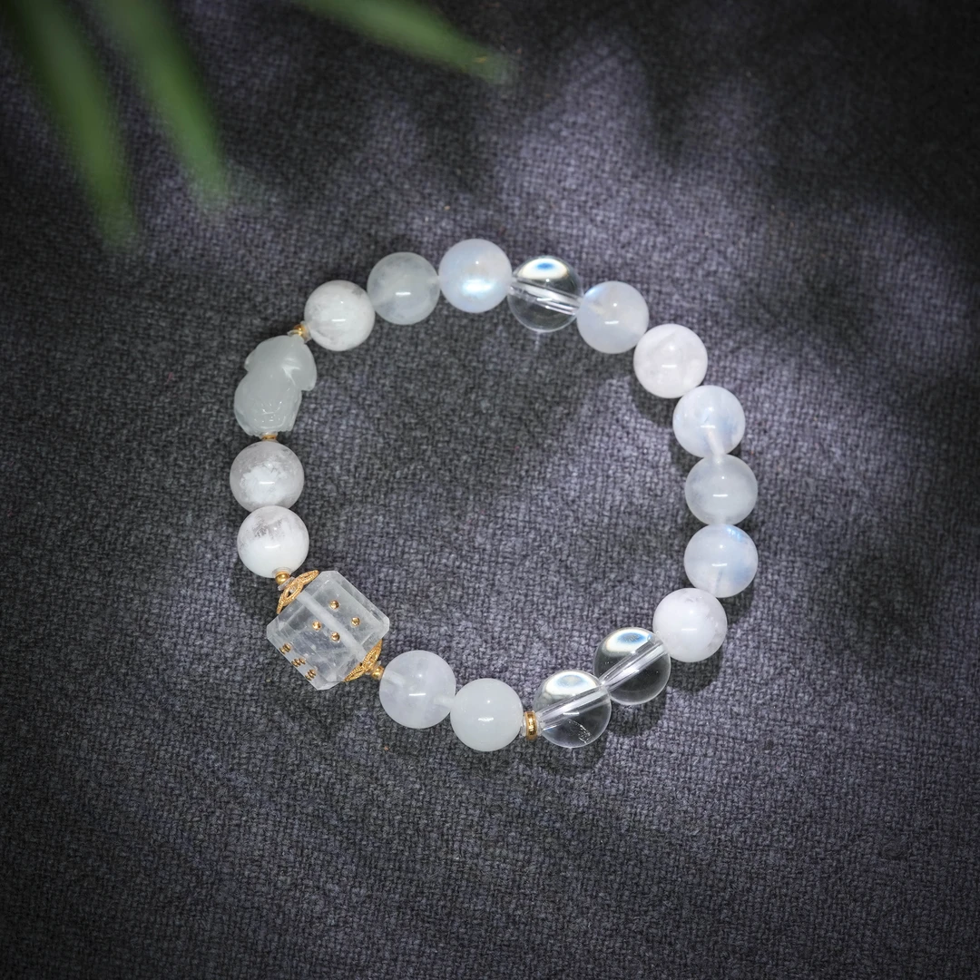 金之白·高定五行耀金18K金水晶手串(补金)AS1314珠径约9-10mm
