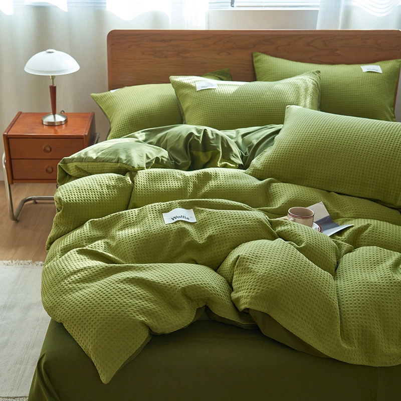 【华夫格】全棉 纯棉 简约风四件套