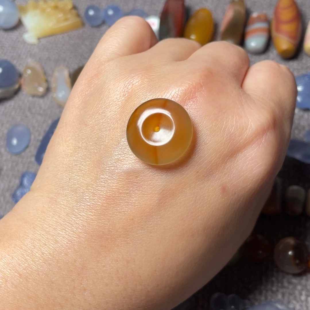 玛瑙/玉髓未镶嵌颈饰蓝玛瑙平安扣