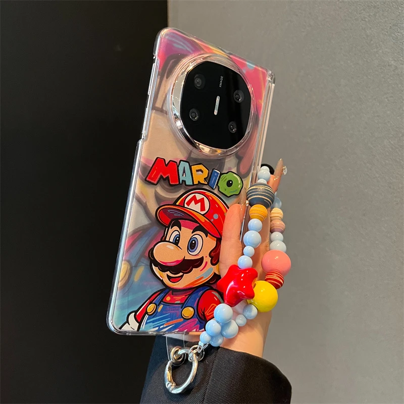 适用华为mateX6典藏版折叠屏手机壳涂鸦马里奥mateX5/X3磁吸中轴