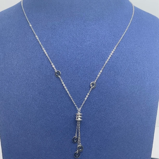 Pt950铂金 路路通流苏套链42➕3cm