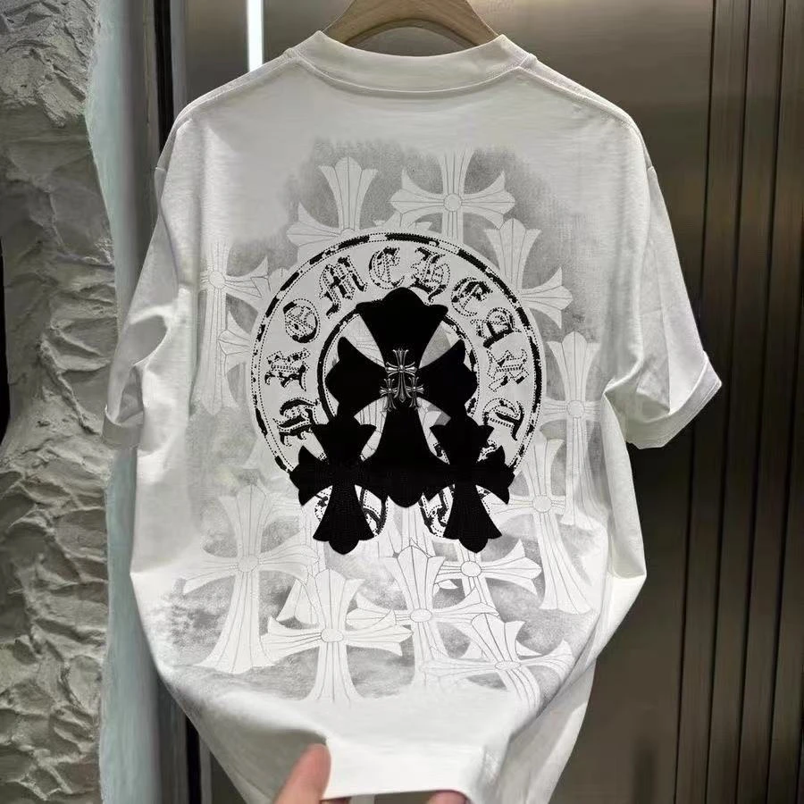 001克罗家贴皮男女同款时尚短袖体恤潮牌