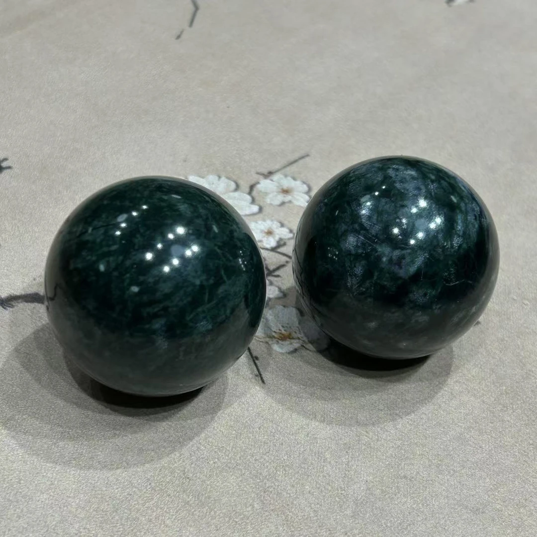 天然岫玉手球 岫玉手把件