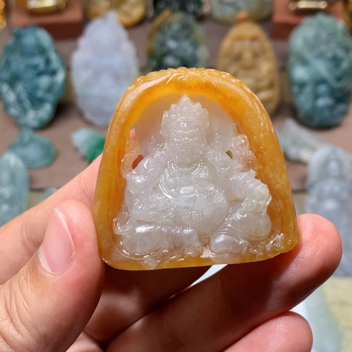 简***画定制翡翠未镶嵌黄财