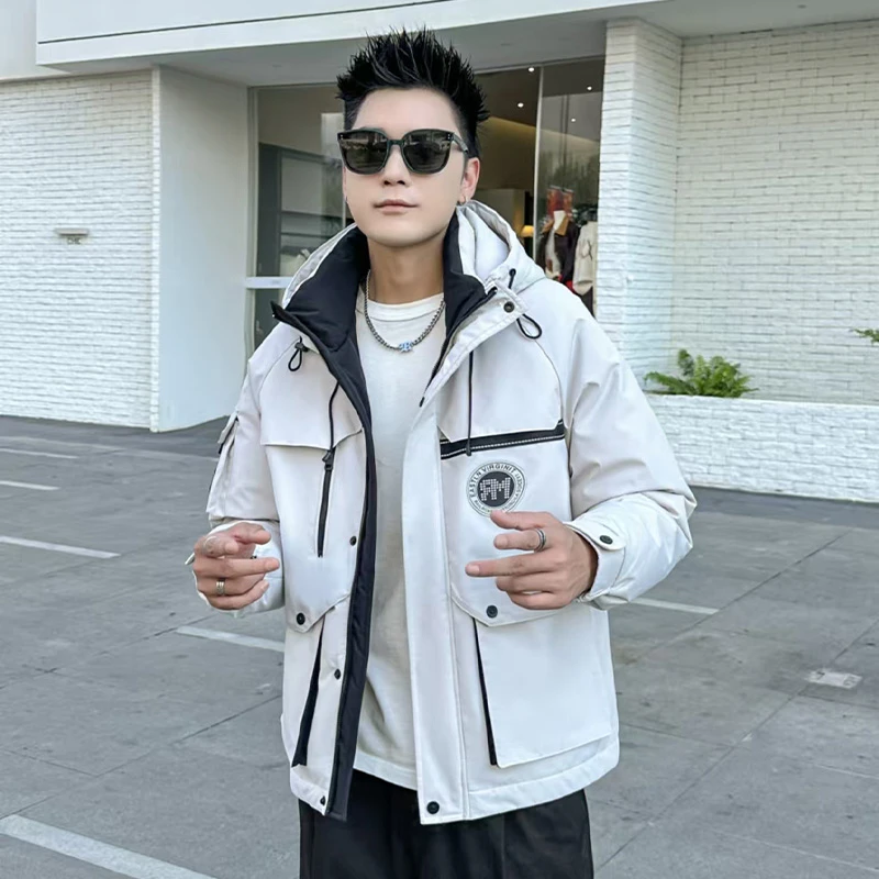 998-8833 2024冬季滑雪保暖锁温男士百搭时尚休闲潮流短款棉外套