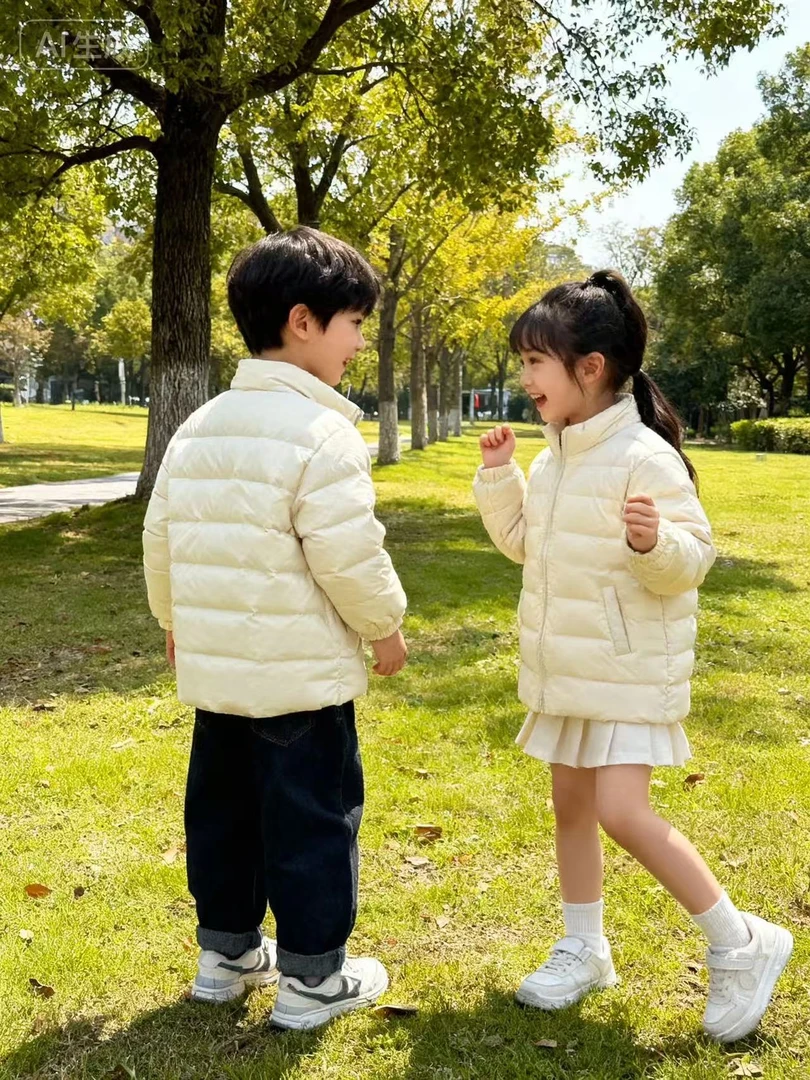 儿童羽绒立领轻薄校服神器