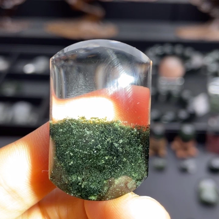 颈饰水晶未镶嵌绿幽灵无事牌定制