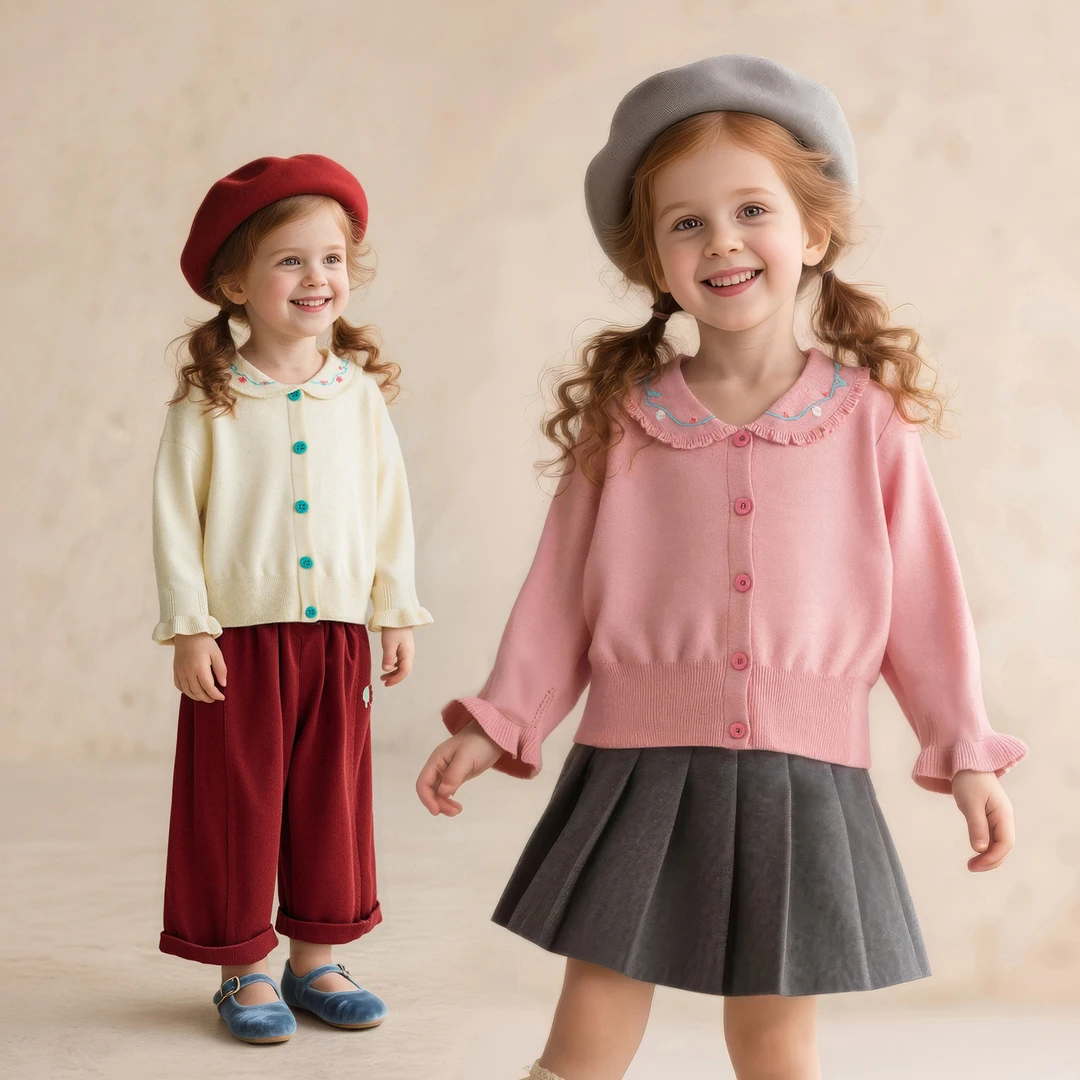 【8.25上新】童贝童装2025年秋季新款针织开衫 86折包邮童毛衣女