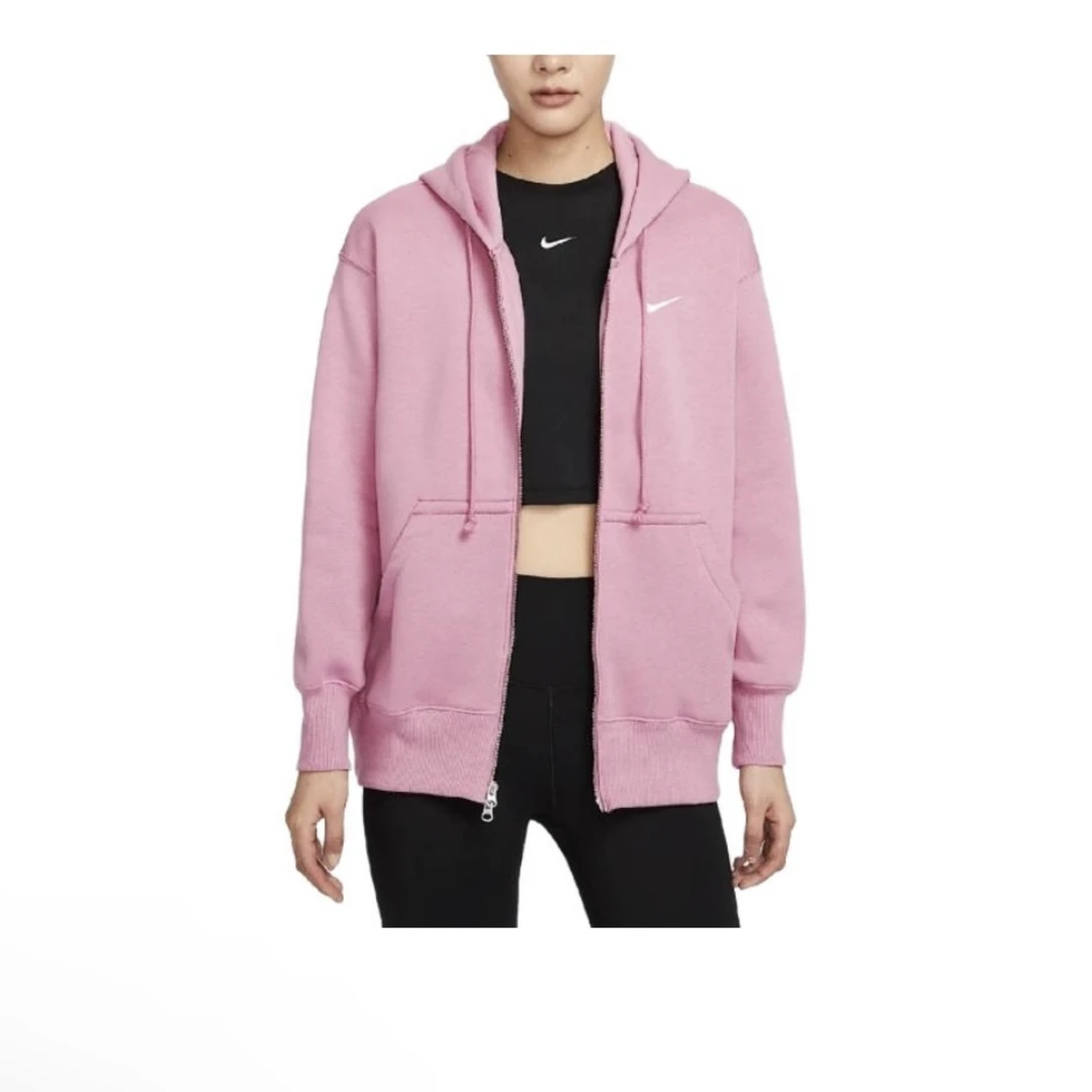 耐克  Sportswear  休闲开衫拉链连帽长袖粉色女款卫衣 DQ5759699