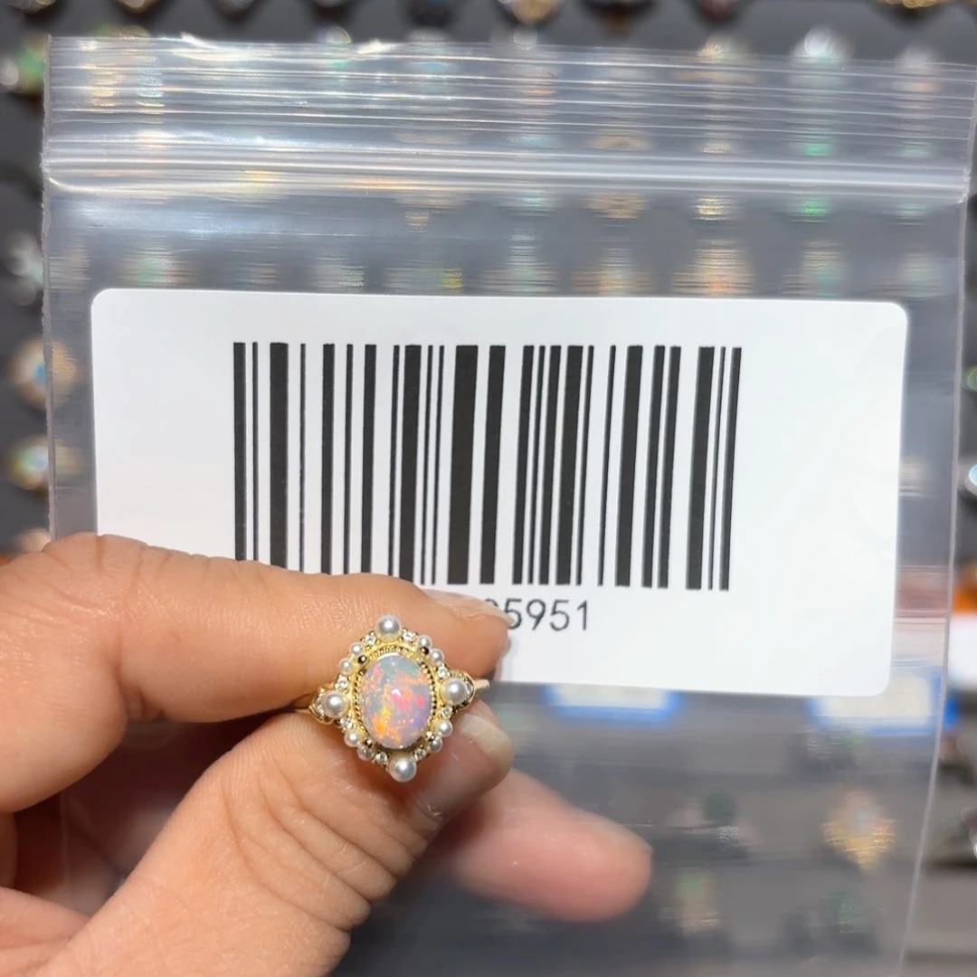 欧泊裸石银S925镶嵌Y*戒指