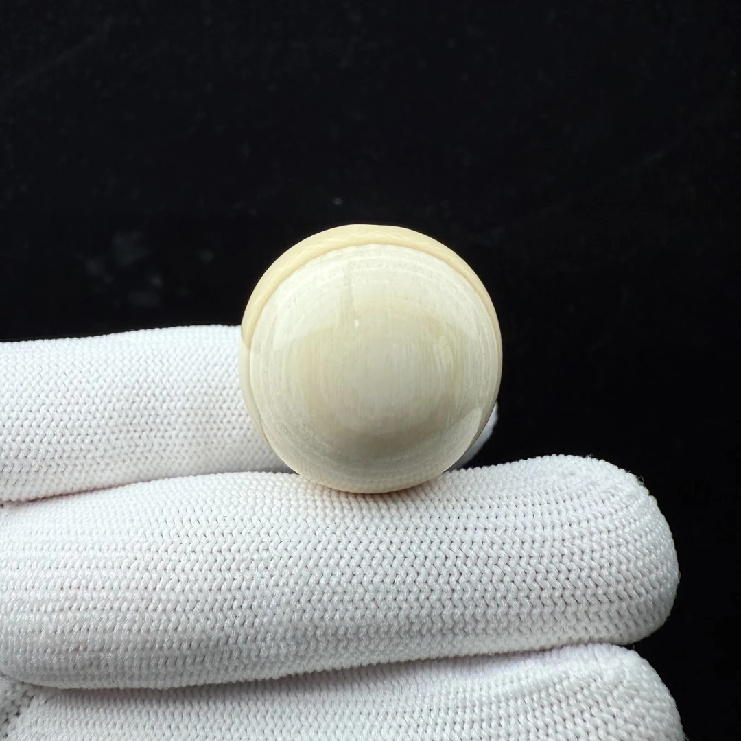 K9020天然猛犸牙 芝士皮圆珠26.5mm一物一图 假一罚十