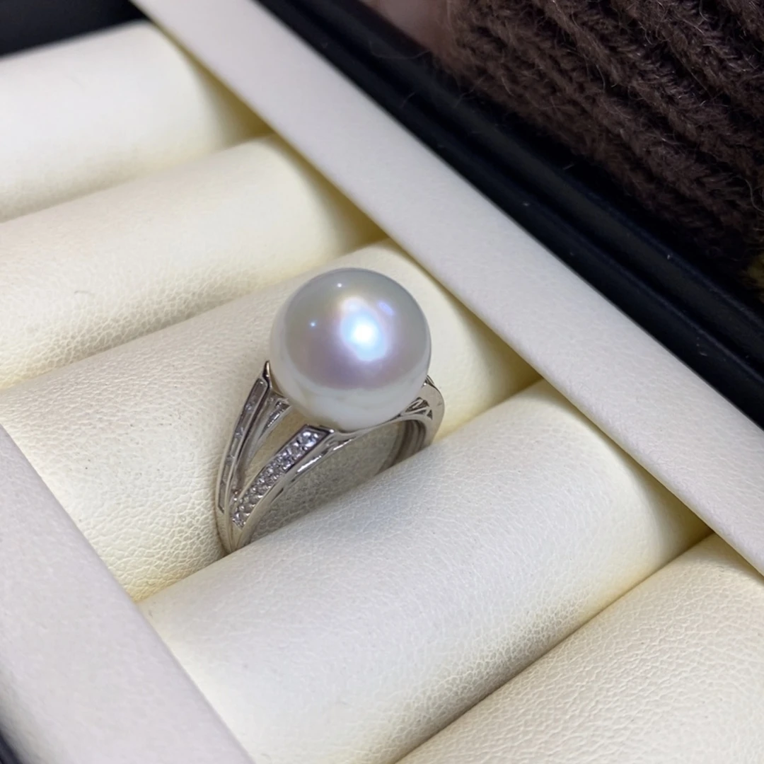 戒指银S925镶嵌淡水珍珠特价微瑕