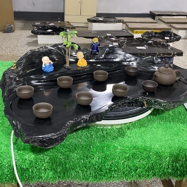 用***8天然灵璧奇石茶盘