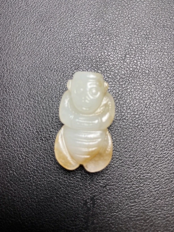 上等和田玉白玉贵人挂件老玉古玉玉器手工雕刻时尚复古男士玉佩