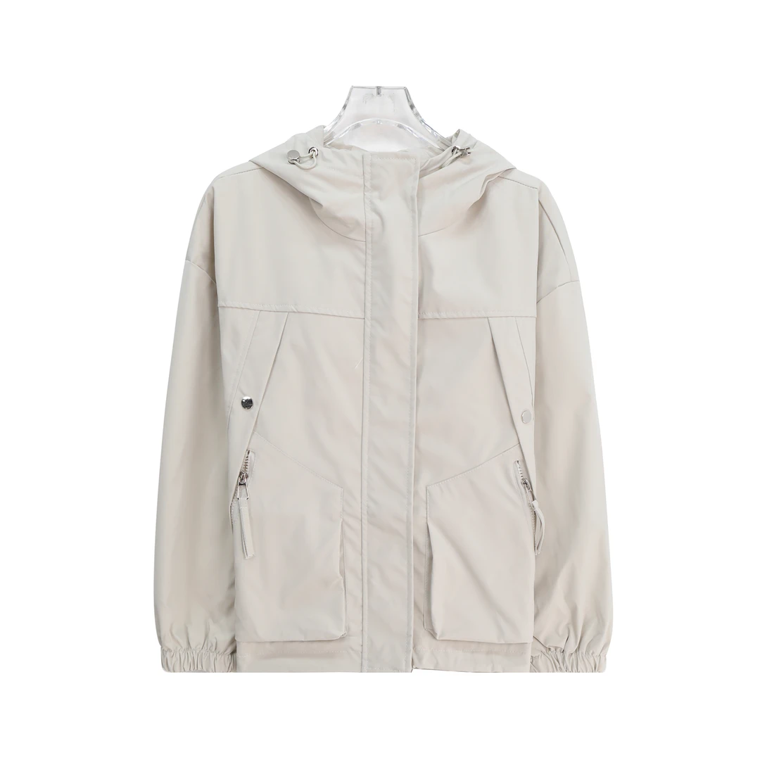 休闲宽松运动工装风潮流抽绳连帽外套S4153