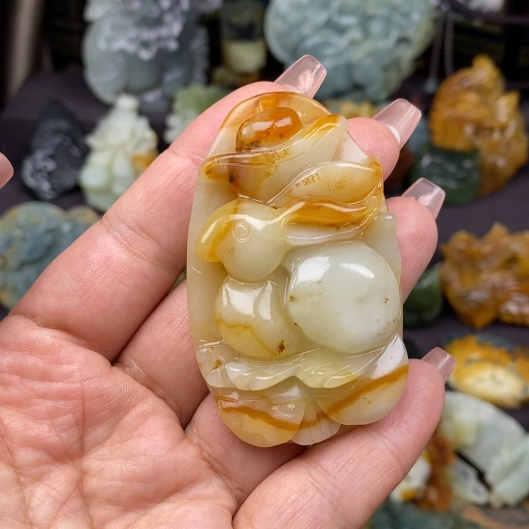 蛇纹石玉未镶嵌吊坠(不含链)