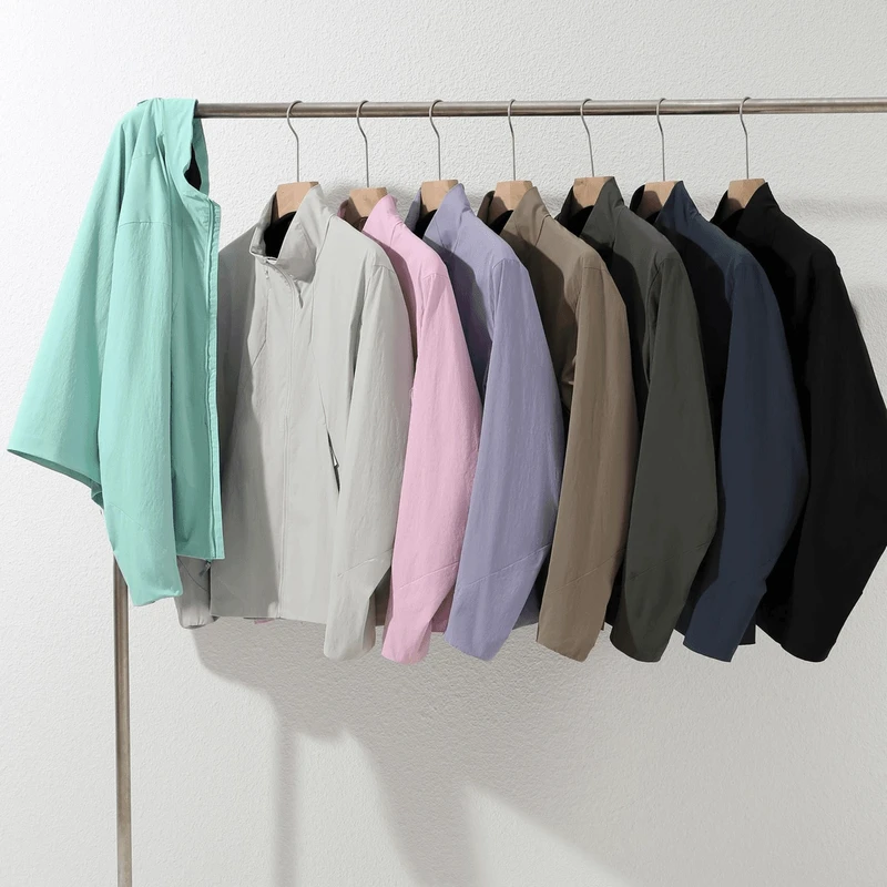 早春新款男士V系列商务休闲薄款外套户外防风防水轻量化立领夹克