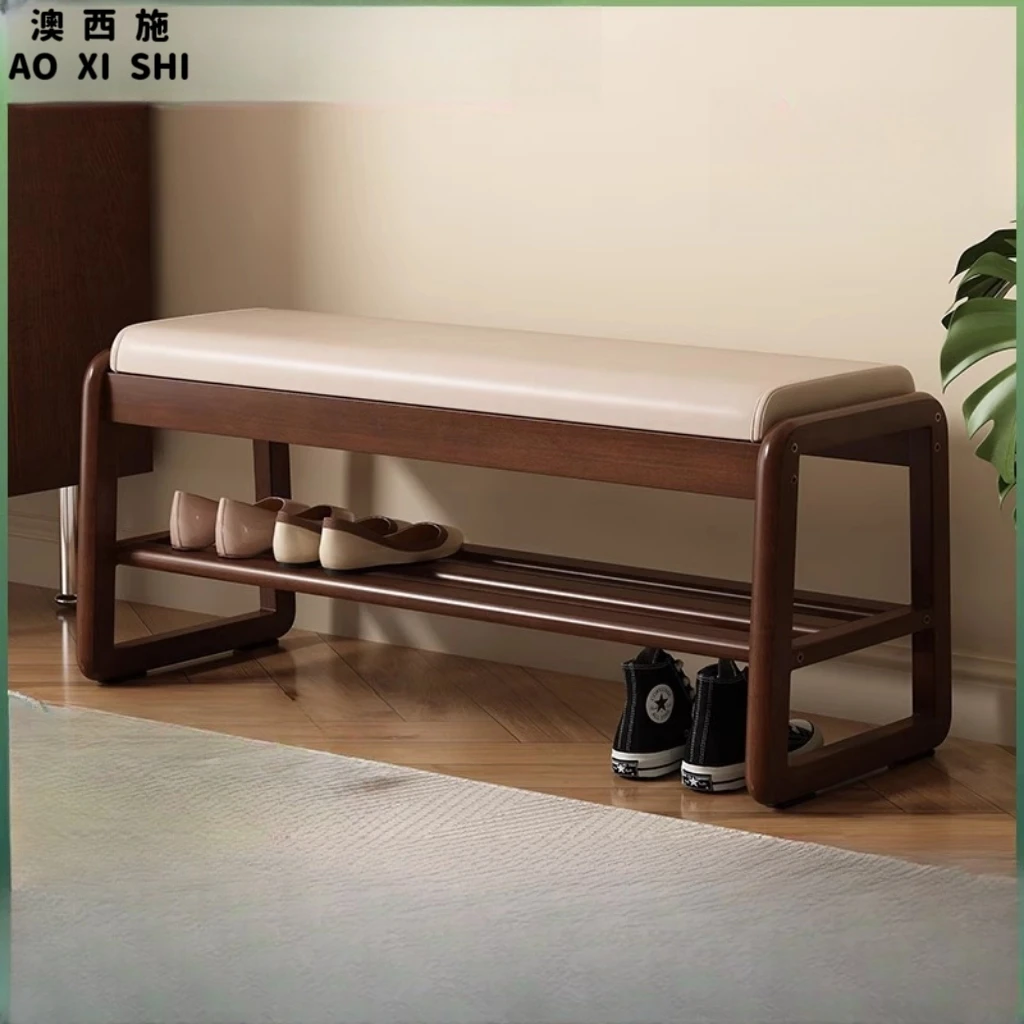 澳西施实木换鞋凳家用入户穿鞋凳鞋柜坐凳一体鞋架进门口可坐凳子
