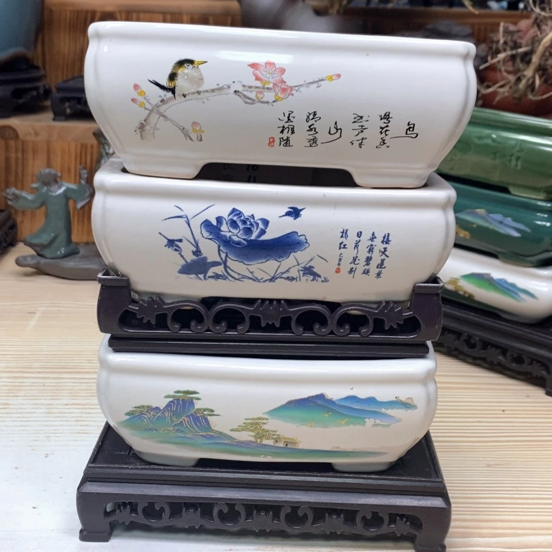 紫砂花盆陶瓷艺术花盆陶瓷