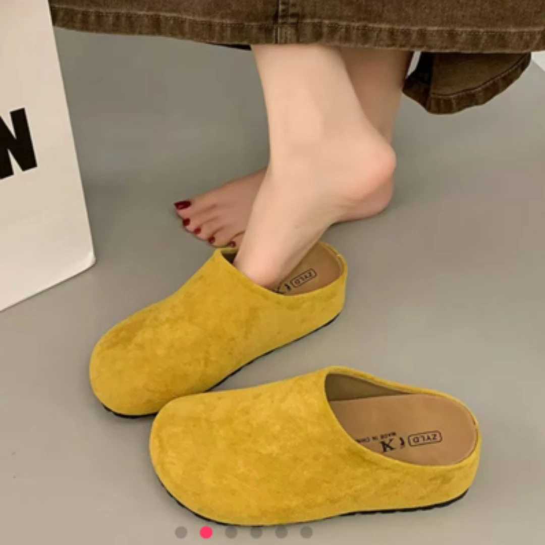 608内增高软底包头日常纯色夏季必备洋气包头半拖鞋