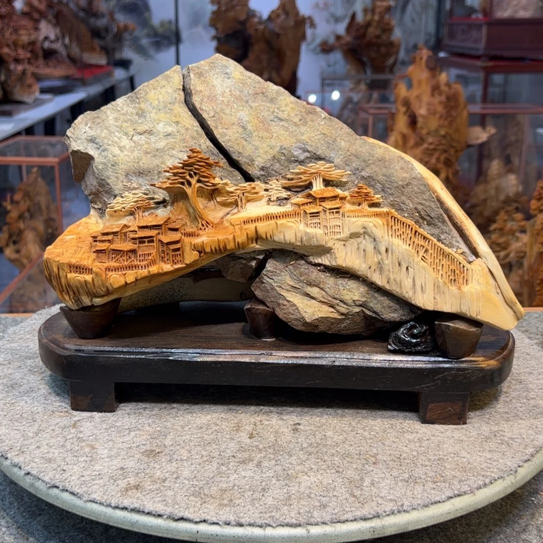 柏木（崖柏）阳*崖柏根雕世外桃源9899