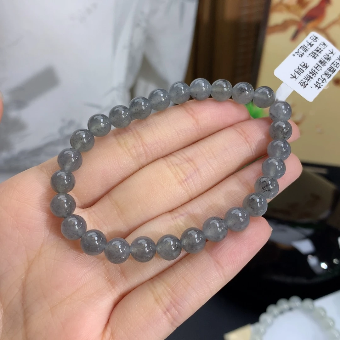 未镶嵌手串翡翠卡6.9冰胶黑乌鸡
