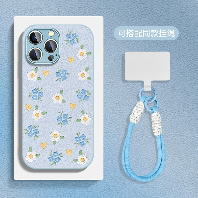 适用于苹果16华为OPPO小米VIVO潮流简约金属漆小羊皮手机壳HA0421