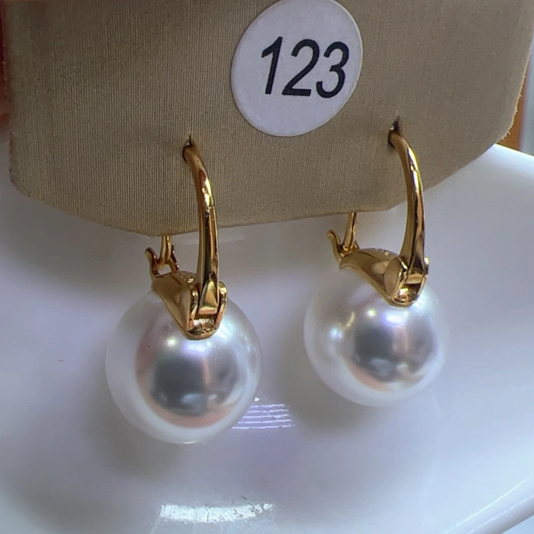 银S925镶嵌淡水珍珠耳饰