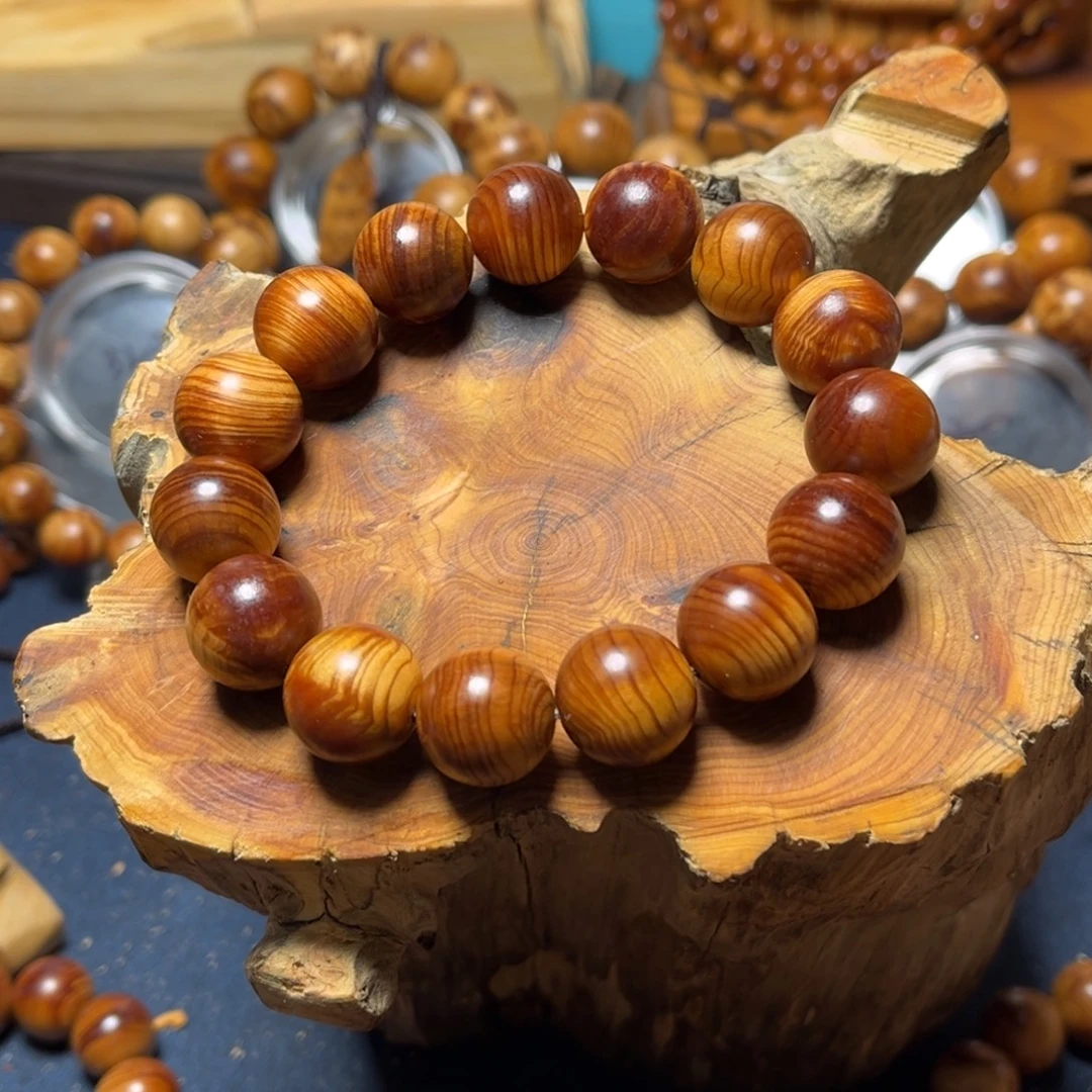 手串/手链柏木（崖柏）1.5黑油闪电玉化料