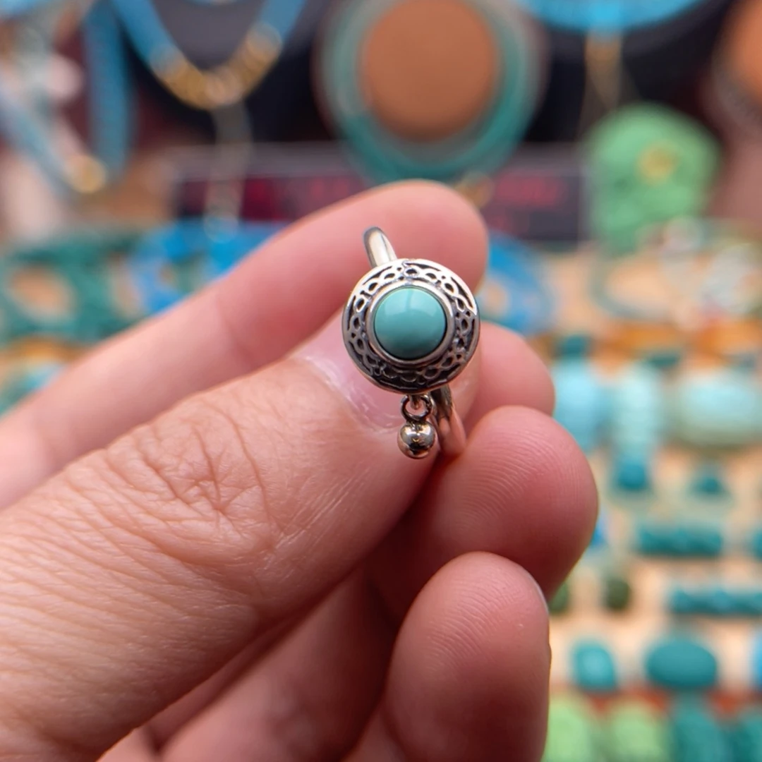 绿松石珠宝奇石银S925镶嵌