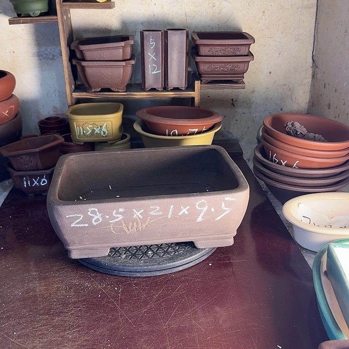 紫砂花盆，手工制作