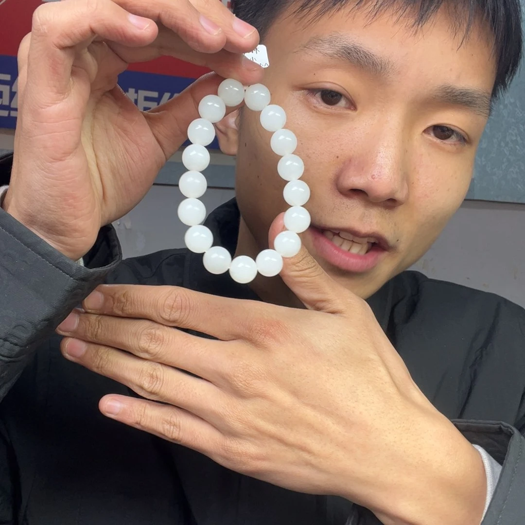 和田玉手链未镶嵌多样性野牛沟羊脂玉卡12货头