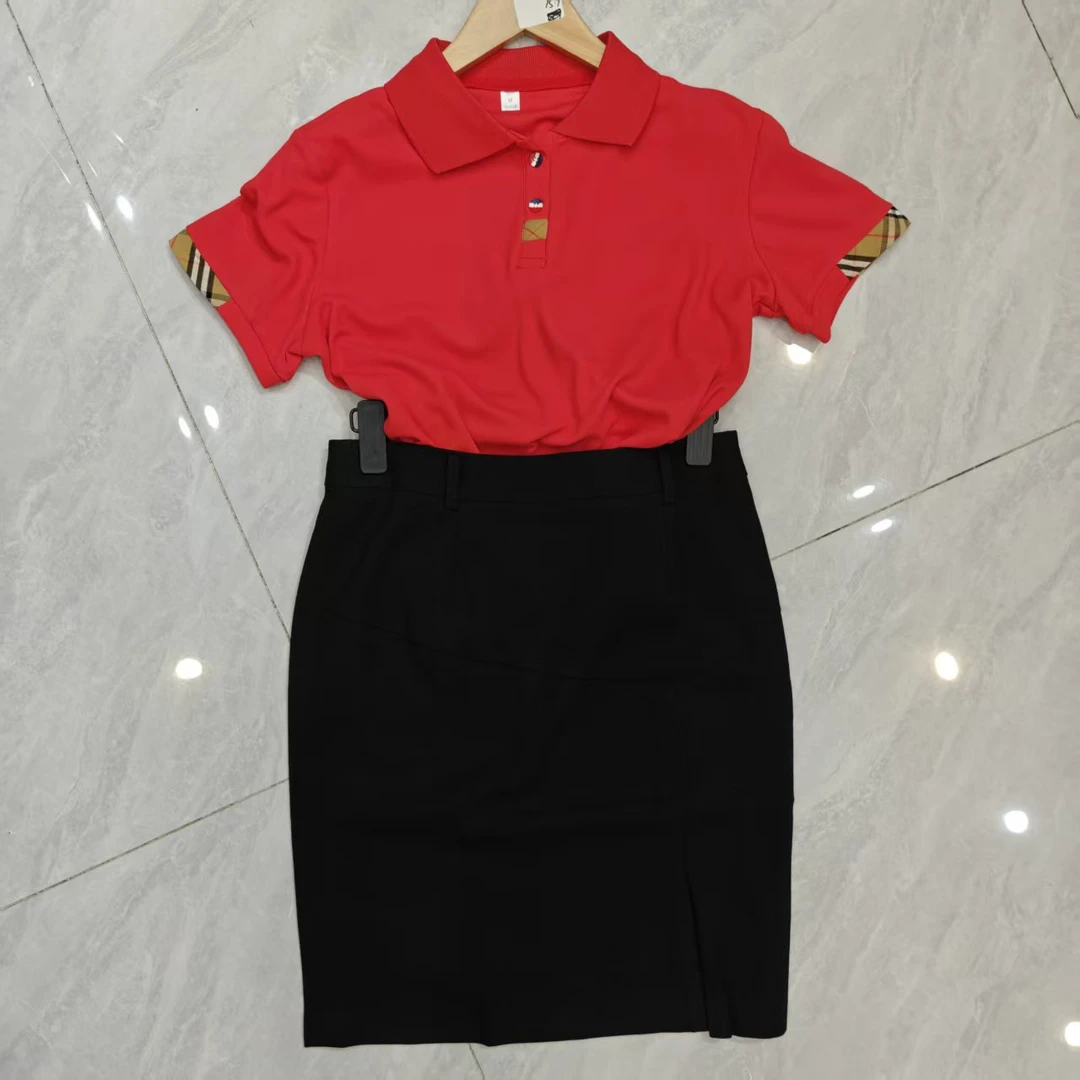 0518+1094时尚套装POLO领时尚印花拼接衬衫