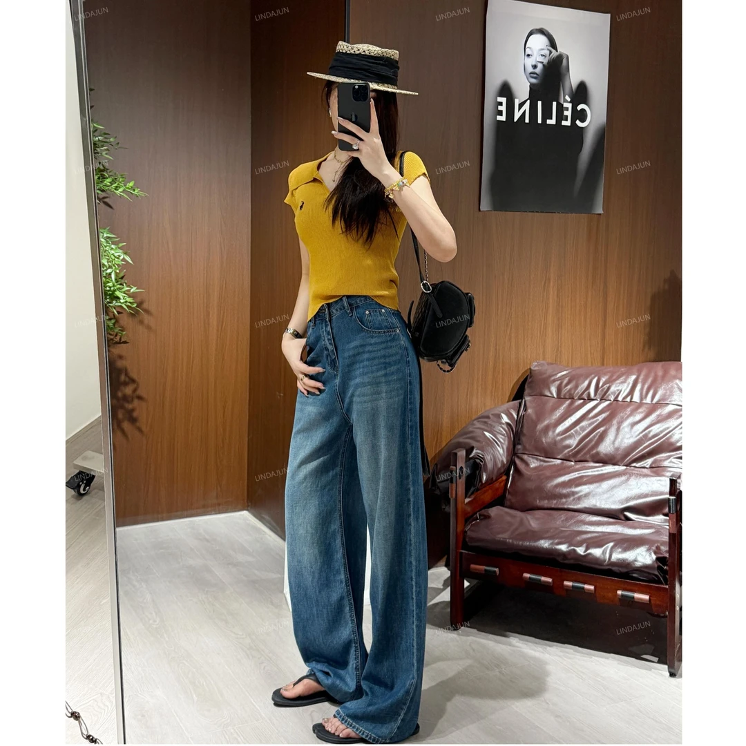 大君君 新款夏季南油欧货复古蓝高腰时尚牛仔裤 K075