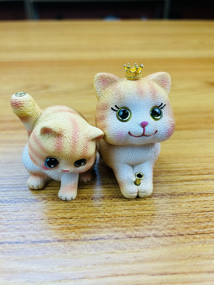 《功夫小黄猫》茶宠猫香插摆件(2个)