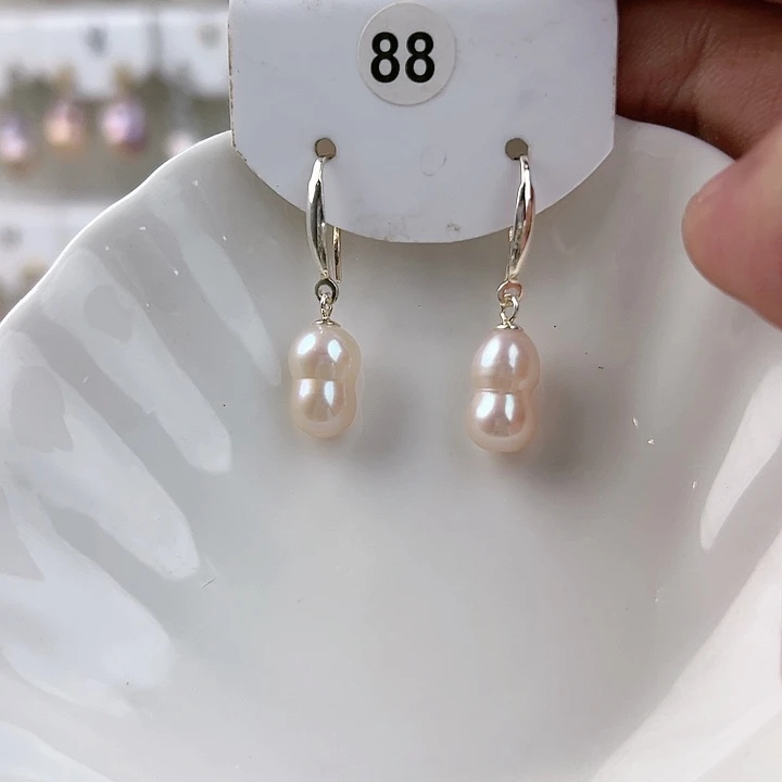 银S925镶嵌耳饰淡水珍珠