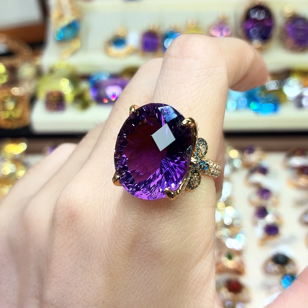 戒指紫晶银S925镶嵌