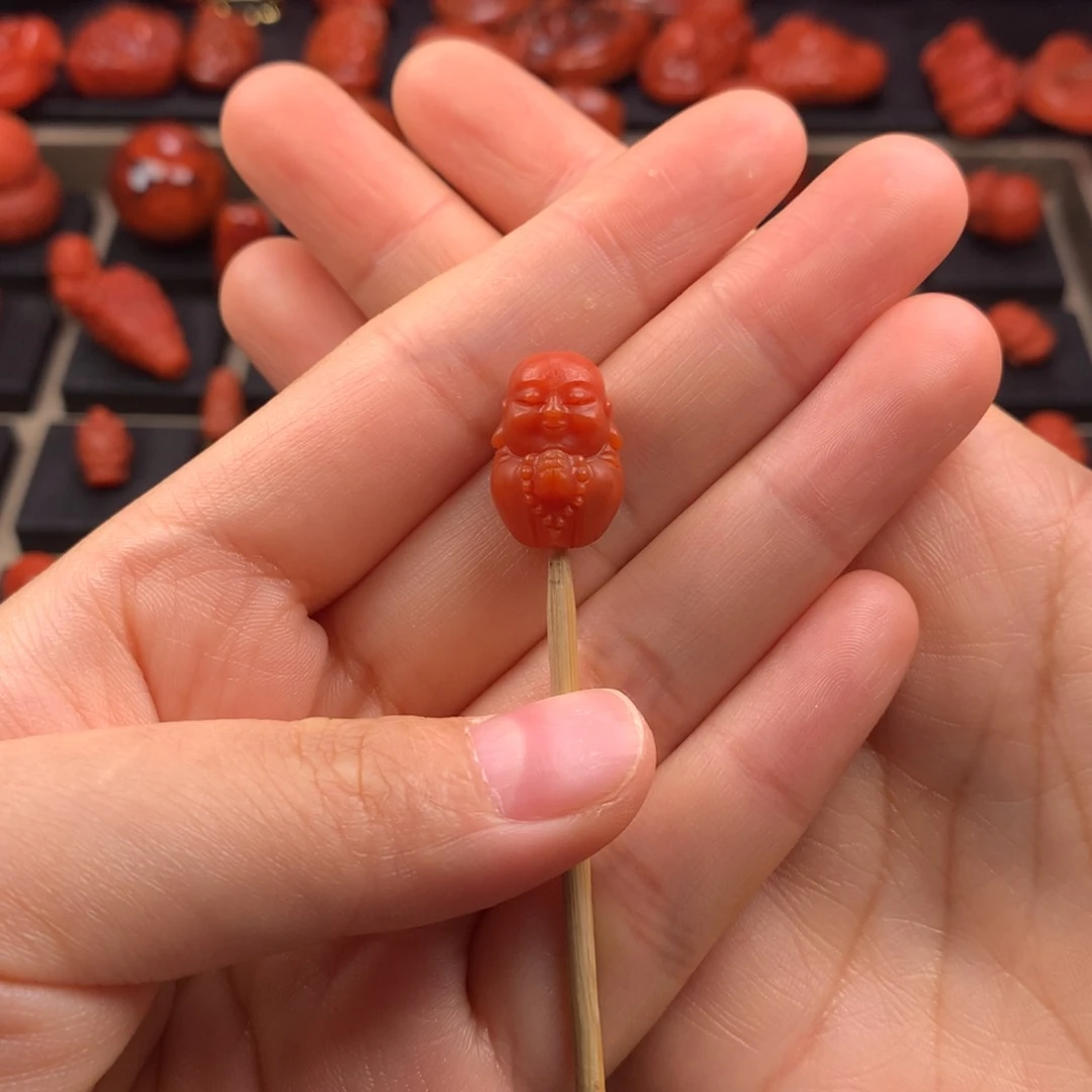 南红玛瑙许愿佛12mm+未镶嵌