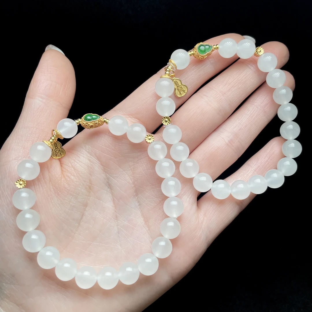 【云上】29 DS10310-和田玉DIY单圈手串-多样性发一件-7.5mm（JG）