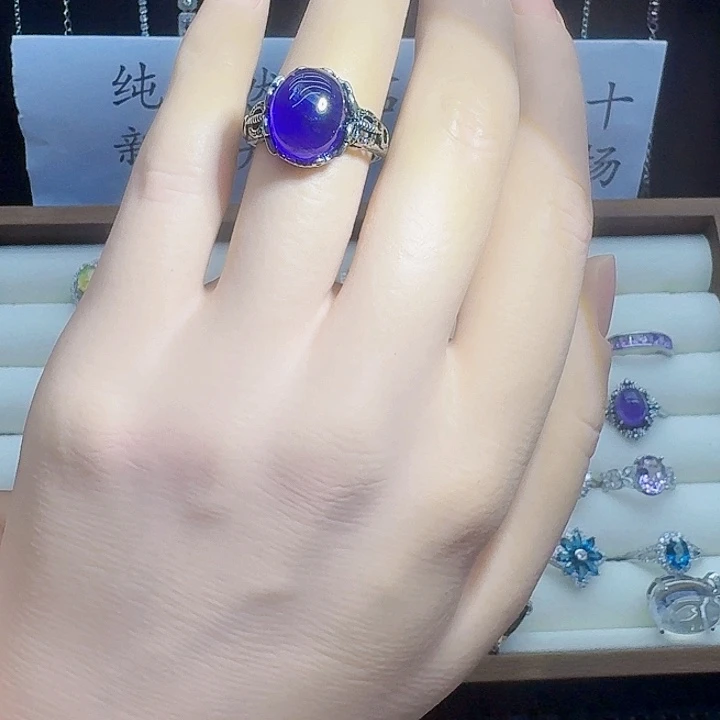 戒指银S925镶嵌紫晶