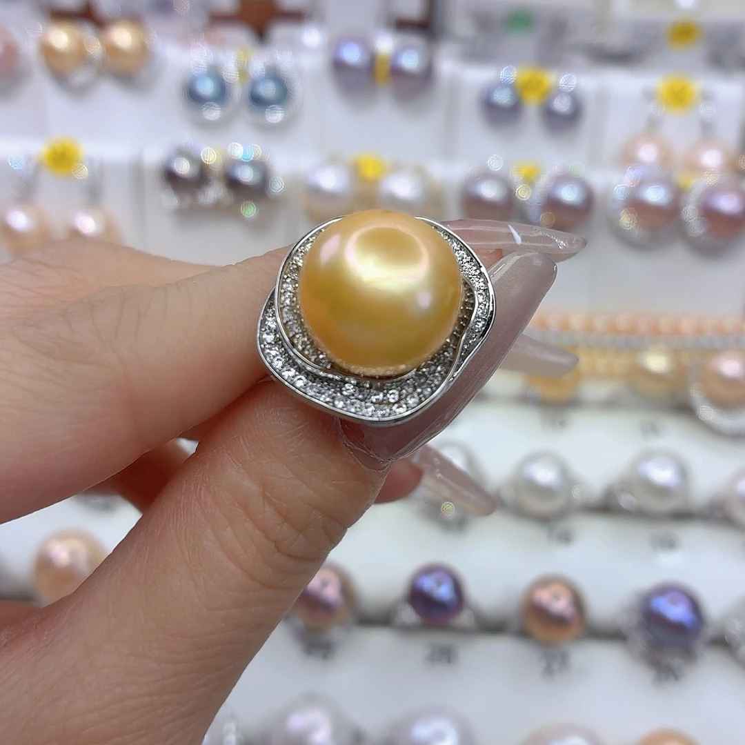 合金淡水珍珠戒指