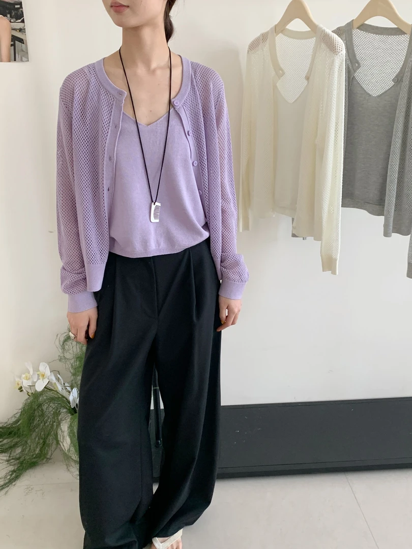 【潘潘.688813】2025年夏新款天爽亚麻两件套针织衫5.10福利