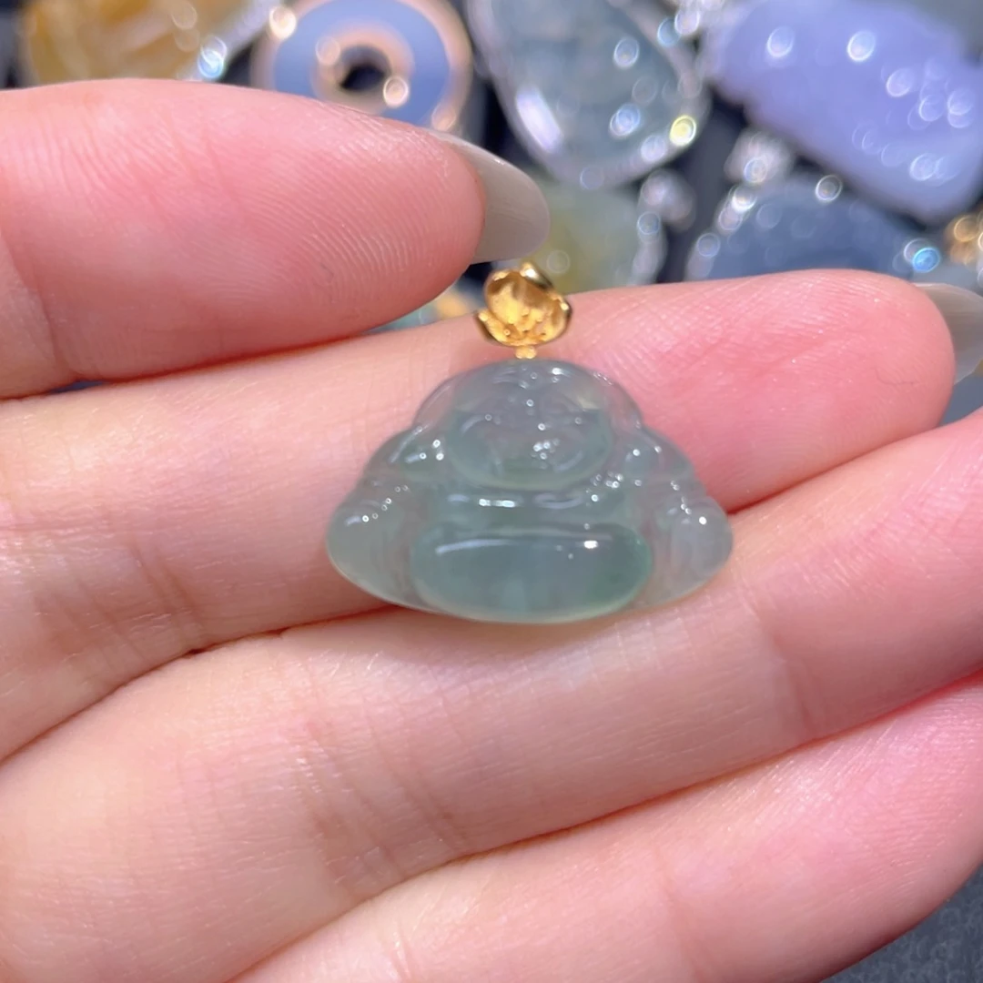 颈饰18K金镶嵌翡翠翡翠