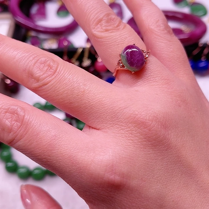 红宝石戒指银S925镶嵌