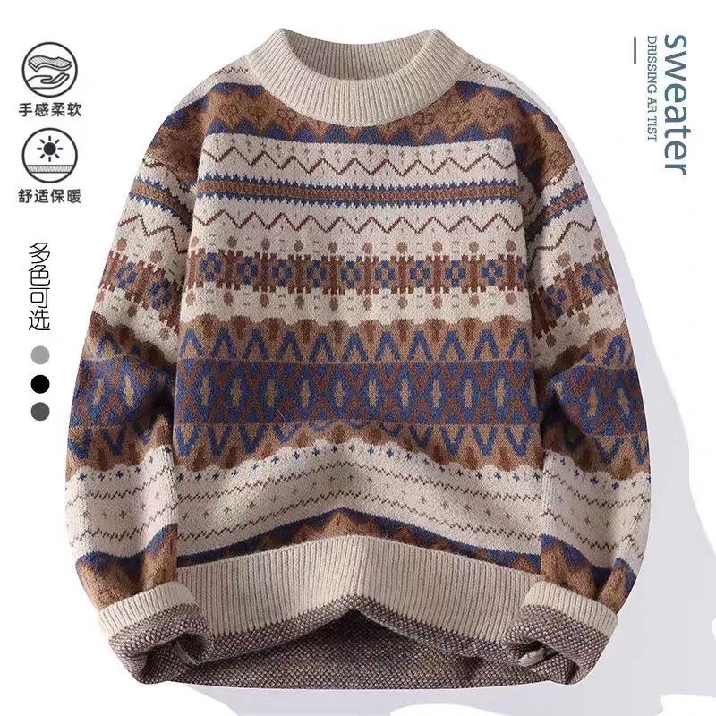 毛针织衫 多色毛衣 情侣软糯撞色圆领青少年毛衣男女